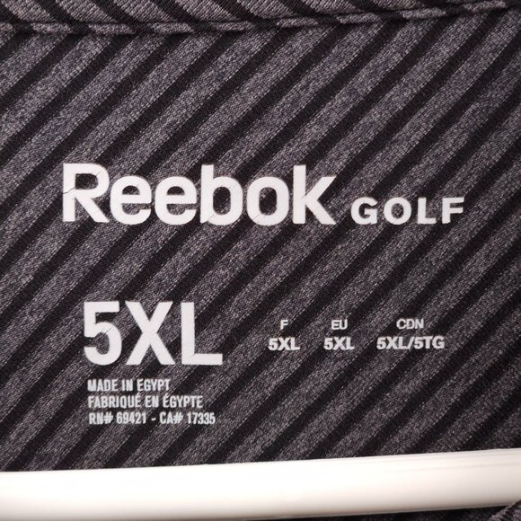 Reebok Golf Striped Performance Stretch Polo Shirt 5XL Short Sleeve Big Active - Picture 5 of 14